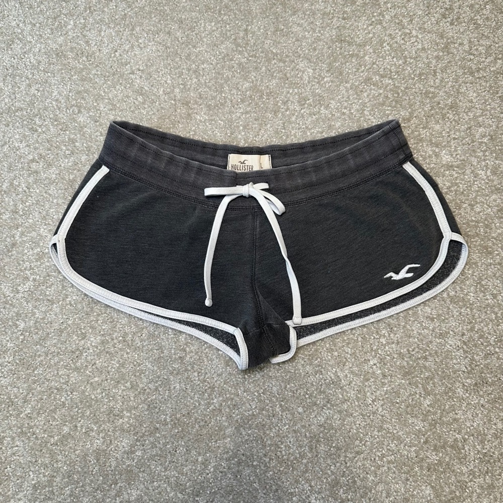 Vtg Hollister Micro Sweats Shorts Charcoal Gray Women's L low rise y2k preppy